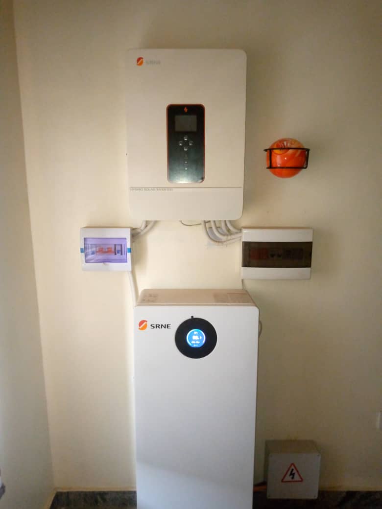 SRNE 10kw inverter solution with 16kwh lithium ion battery installed in Ibadan(Residential)
